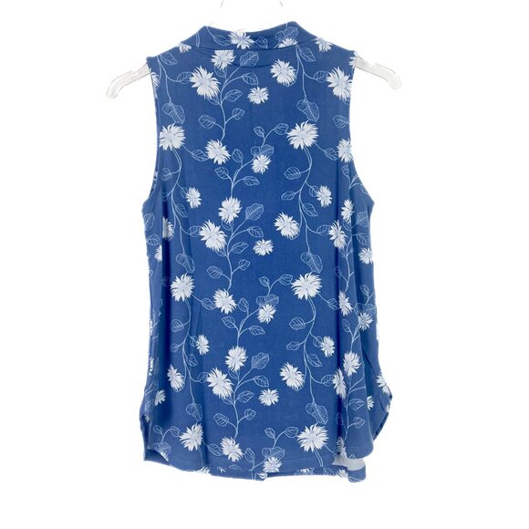 NWT Stitch Fix 41 Hawthorn Sleeveless Floral Split Neck Top Size Small Petite PS - Picture 8 of 10
